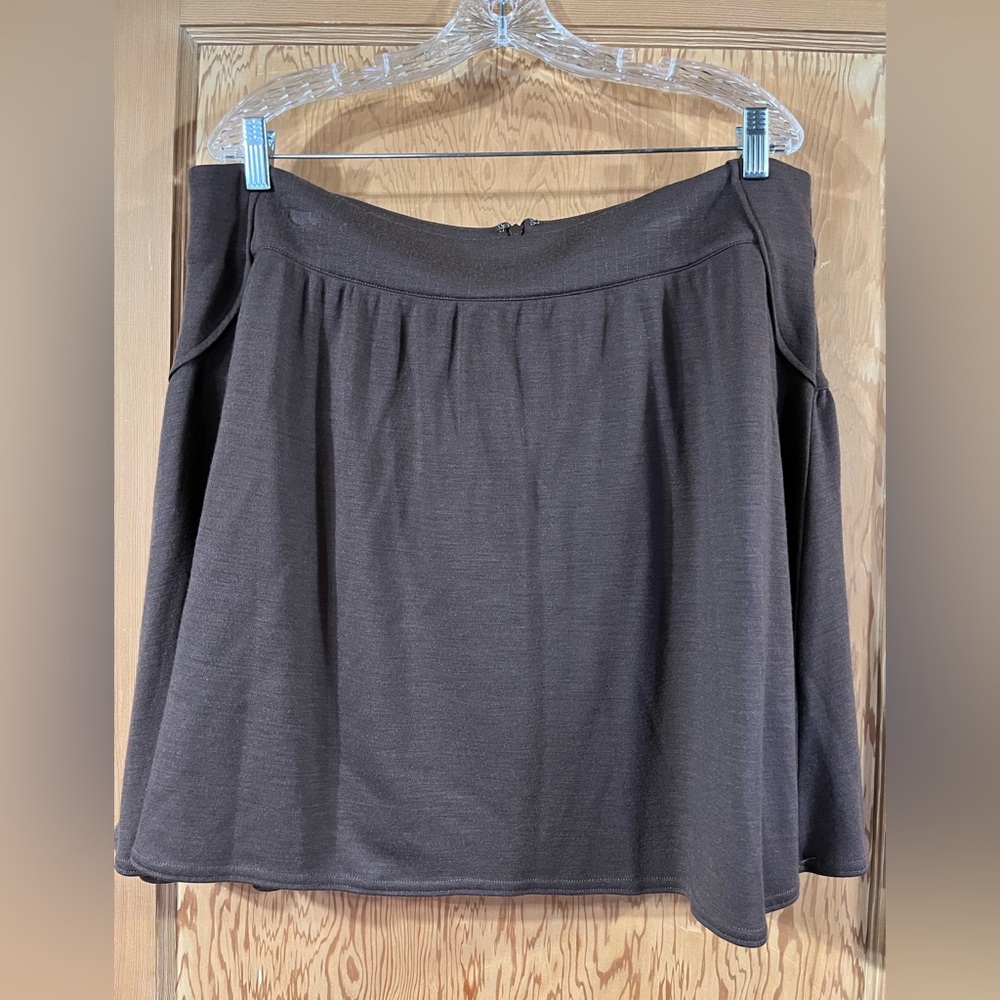 Garnet Hill Dark Brown A-Line Mini Skirt